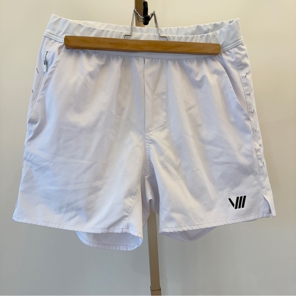 Seventh Salvation Men's Performance Shorts White Size L Athletic Casual Vented - Picture 3 of 11